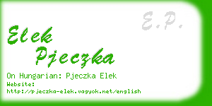 elek pjeczka business card